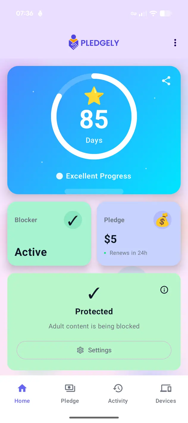 mobile dashboard screenshot